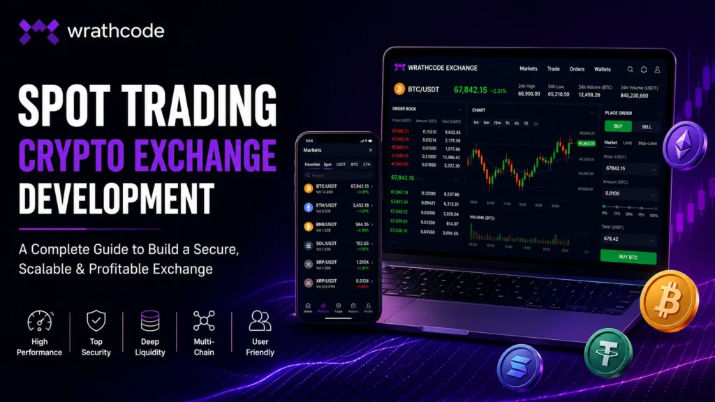 Spot Trading Crypto Exchange Development at Wrathcode