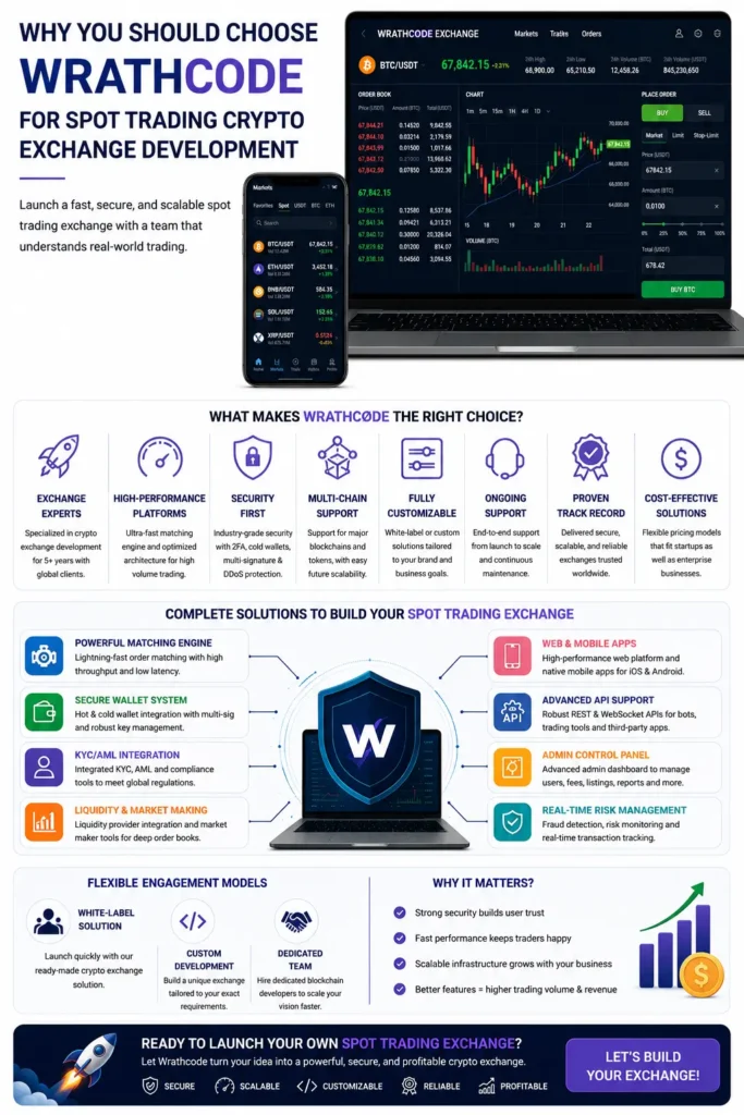 Why You Should Choose Wrathcode for Spot Trading Crypto Exchange Development